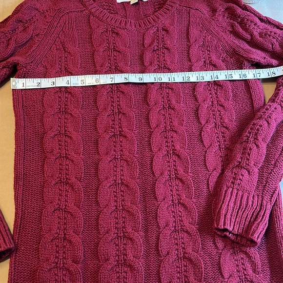 Loft Crew Neck Sweater Size Small Maroon - Picture 3 of 8